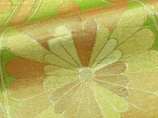 平和屋本店▼六通柄袋帯　正倉院花文　純金箔錦織　正絹　逸品　DABL7679sf