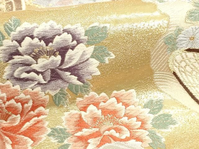 平和屋本店▼六通柄袋帯　唐織　九百錦　御所の調べ　24Ｋ本金箔　正絹　逸品　DABL7686sf