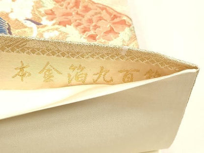 平和屋本店▼六通柄袋帯　九百錦　宴舜　本金箔　正絹　逸品　DABL7687sf