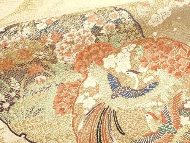 平和屋本店▼六通柄袋帯　九百錦　宴舜　本金箔　正絹　逸品　DABL7687sf