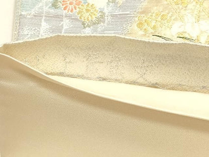平和屋本店▼六通柄袋帯　献上鴛鴦文　九百本金弐重織　正絹　逸品　DABL7693sf