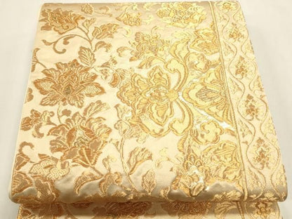 平和屋本店▼六通柄袋帯　更紗花文　本金二重箔　正絹　逸品　DABL7701sf