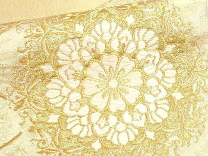 平和屋本店▼六通柄袋帯　正倉院花文　二十四金二重箔　正絹　逸品　DABL7772sf