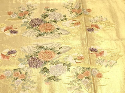 平和屋本店▼六通柄袋帯　古都祭宴文　本金箔　正絹　逸品　DABL7795sf
