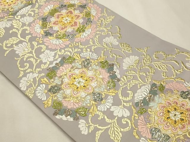 平和屋本店▼西陣　アート裕謹製　六通柄袋帯　唐織　日本繭　草根木皮の煎じ染　本金箔　証紙付き　正絹　逸品　DABL7800sf