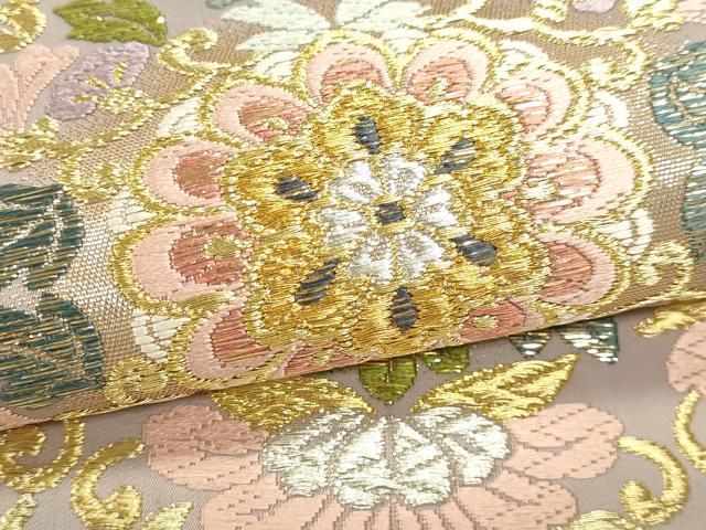 平和屋本店▼西陣　アート裕謹製　六通柄袋帯　唐織　日本繭　草根木皮の煎じ染　本金箔　証紙付き　正絹　逸品　DABL7800sf