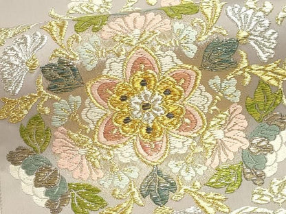 平和屋本店▼西陣　アート裕謹製　六通柄袋帯　唐織　日本繭　草根木皮の煎じ染　本金箔　証紙付き　正絹　逸品　DABL7800sf