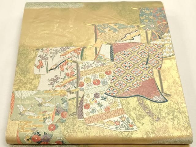 平和屋本店▼六通柄袋帯　御帳錦　栄華競艶　壱仟貮百細密織　本金箔　正絹　逸品　DABL7804sf