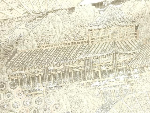 平和屋本店▼六通柄袋帯　平安の調べ　九百純金二重箔　正絹　逸品　DABL7845sf