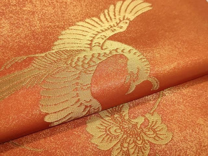 平和屋本店▼太鼓柄袋帯　正倉院花鳥文　本金糸　正絹　逸品　DABL7859sf