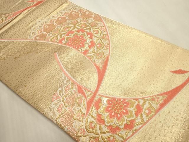 平和屋本店▼六通柄袋帯　正倉院花文　純金箔使用　正絹　逸品　DABL7880sf