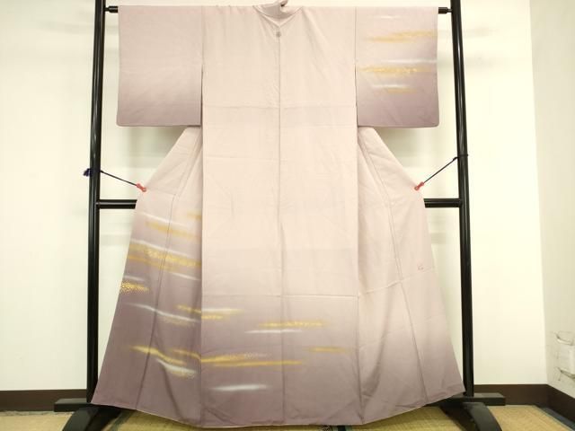 平和屋着物●人間国宝　福田喜重　刺繍　訪問着　箔散らし霞文　暈し染め　金彩　正絹　逸品　DABL9004op