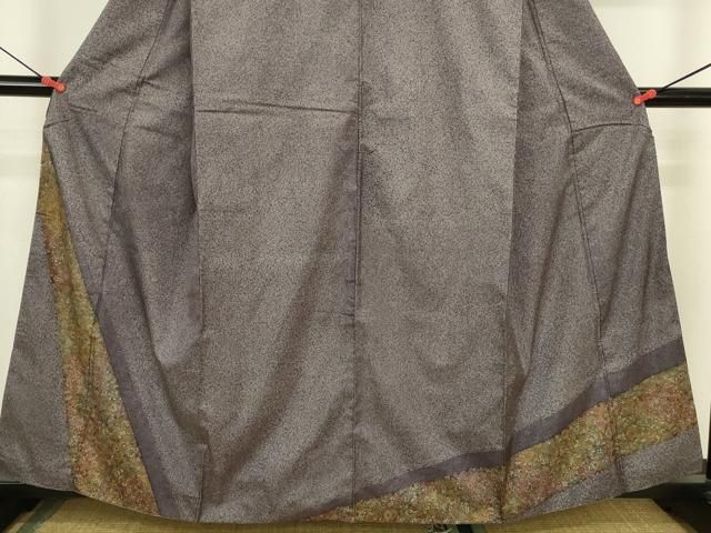 平和屋着物●本場縞大島紬　訪問着　染大島　更紗花文　正絹　逸品　DABL9008op
