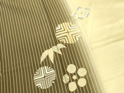 平和屋着物●訪問着　駒刺繍　吉祥文　暈し染め　金彩　正絹　逸品　DABL9009op