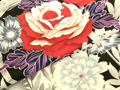 平和屋着物●豪華振袖　草花　尾長鳥　正絹　逸品　DABL9010op