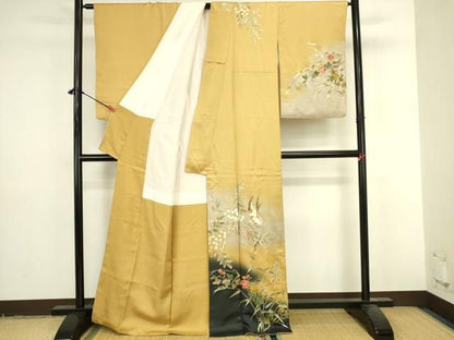 平和屋着物●訪問着　作家物　花鳥文　暈し染め　金彩　正絹　逸品　DABL9011op