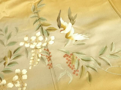 平和屋着物●訪問着　作家物　花鳥文　暈し染め　金彩　正絹　逸品　DABL9011op