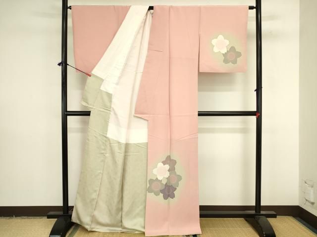 平和屋着物●ろう彩工芸　奥村一心　訪問着　舞花　暈し染め　正絹　逸品　DABL9019op