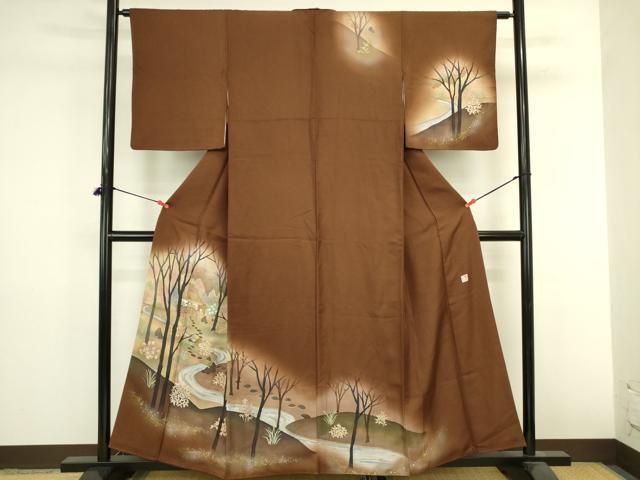 平和屋着物●訪問着　作家物　風景文　暈し染め　金彩　正絹　逸品　DABL9026op