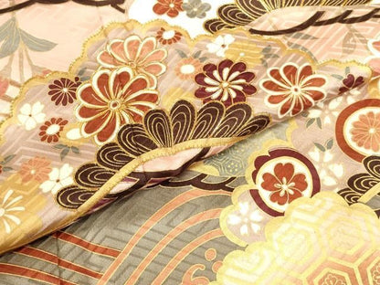 平和屋着物●豪華振袖　駒刺繍　流水花松文　暈し染め　金彩　正絹　逸品　DABL9028op