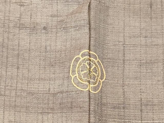 平和屋着物●訪問着　紬地　刺繍　草花　金彩　正絹　逸品　DABL9029op
