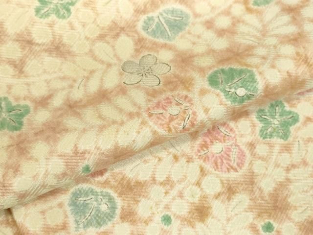 平和屋着物●訪問着　絞り　草花　正絹　逸品　DABL9035op