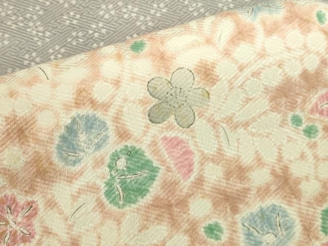 平和屋着物●訪問着　絞り　草花　正絹　逸品　DABL9035op
