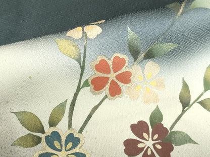 平和屋着物●訪問着　刺繍　雪輪花文　暈し染め　金銀彩　正絹　逸品　DABL9039op