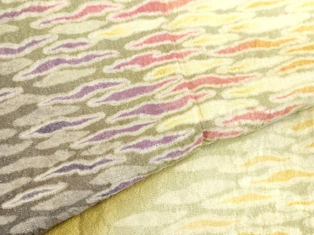 平和屋着物●訪問着　重ね絞り　霞文　暈し染め　金通し地　ロング丈　正絹　逸品　未使用　DABL9042op