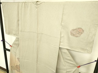 平和屋着物●中国三大刺繍　汕頭刺繍　スワトウ刺繍　総刺繍　訪問着　草花　暈し染め　正絹　逸品　未使用　DABL9044op