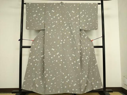 平和屋着物●上質な小紋　舞桜　金彩　正絹　逸品　DABL9047op