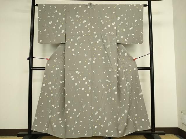 平和屋着物●上質な小紋　舞桜　金彩　正絹　逸品　DABL9047op