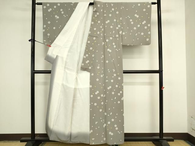 平和屋着物●上質な小紋　舞桜　金彩　正絹　逸品　DABL9047op