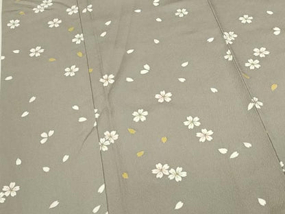 平和屋着物●上質な小紋　舞桜　金彩　正絹　逸品　DABL9047op