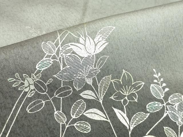 平和屋着物●訪問着　駒刺繍　花松文　暈し染め　金銀彩　正絹　逸品　DABL9052op