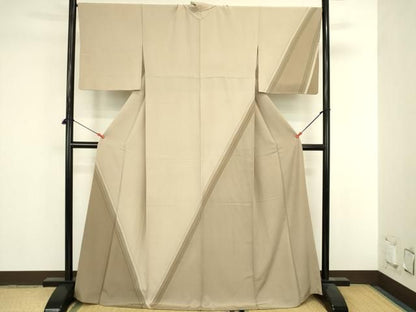 平和屋着物●訪問着　斜縞　ロング丈　正絹　逸品　DABL9055op