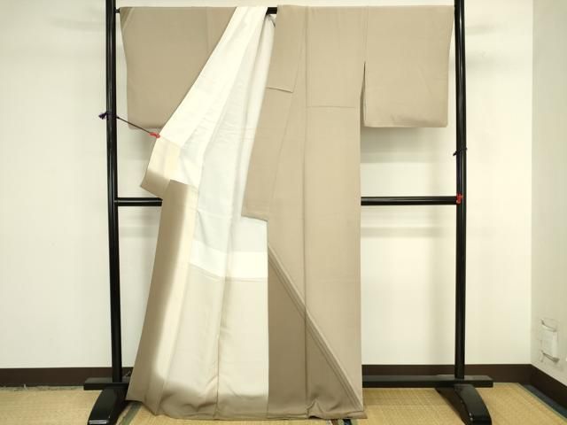 平和屋着物●訪問着　斜縞　ロング丈　正絹　逸品　DABL9055op