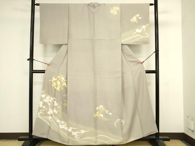 平和屋着物●訪問着　駒刺繍　松竹梅　暈し染め　金彩　正絹　逸品　DABL9056op