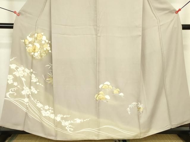 平和屋着物●訪問着　駒刺繍　松竹梅　暈し染め　金彩　正絹　逸品　DABL9056op