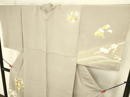 平和屋着物●訪問着　駒刺繍　松竹梅　暈し染め　金彩　正絹　逸品　DABL9056op