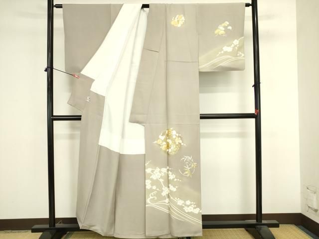 平和屋着物●訪問着　駒刺繍　松竹梅　暈し染め　金彩　正絹　逸品　DABL9056op