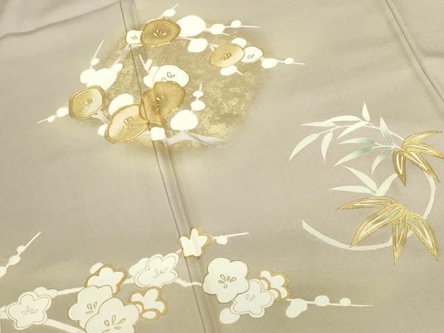 平和屋着物●訪問着　駒刺繍　松竹梅　暈し染め　金彩　正絹　逸品　DABL9056op