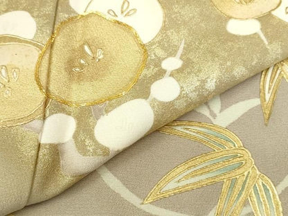 平和屋着物●訪問着　駒刺繍　松竹梅　暈し染め　金彩　正絹　逸品　DABL9056op