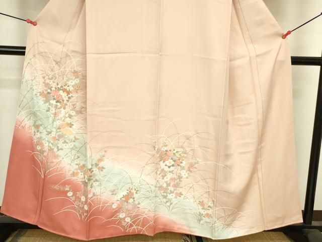 平和屋着物●訪問着　雪輪花文　暈し染め　金銀彩　正絹　逸品　DABL9059op