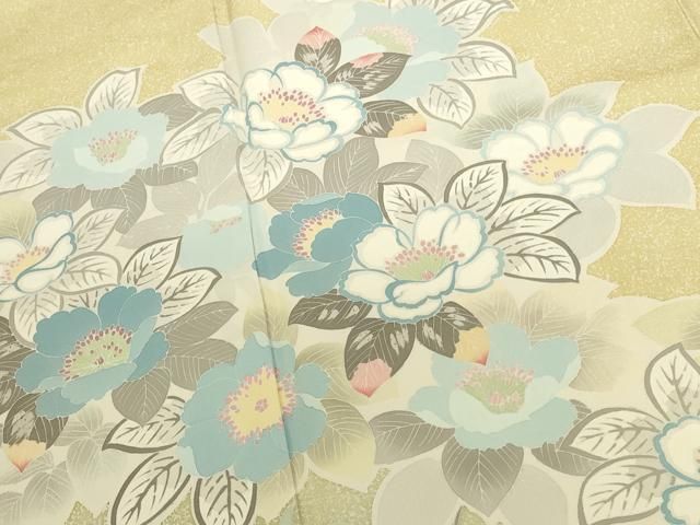平和屋着物●訪問着　友禅　作家物　草花　暈し染め　ロング丈　正絹　逸品　DABL9060op