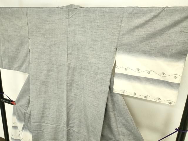 平和屋着物●訪問着　紬地　燕絣　横段文　暈し染め　正絹　逸品　DABL9072op
