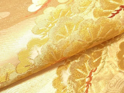 平和屋本店▼六通柄袋帯　枝松　本金箔二重織　正絹　逸品　DABL9233op