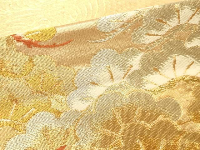 平和屋本店▼六通柄袋帯　枝松　本金箔二重織　正絹　逸品　DABL9233op