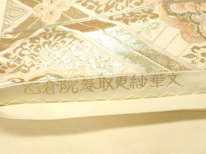 平和屋本店▼六通柄袋帯　唐織　正倉院菱取更紗華文　純金箔24K　正絹　逸品　DABL9234op