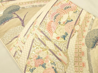 平和屋本店▼六通柄袋帯　唐織　しよう美　九百錦　24金箔　正絹　逸品　DABL9246op